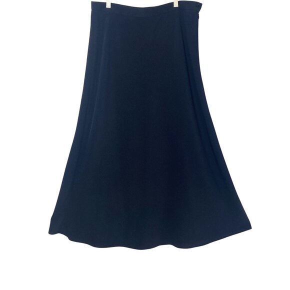 VTG Lauren Ralph Lauren Chiffon Maxi Skirt Womens 16 Navy Blue Holiday Evening - Picture 1 of 8